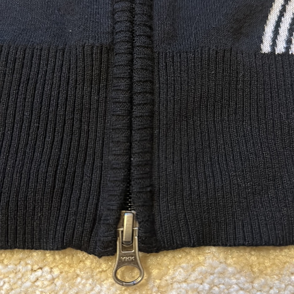 Athleta zip front black, gray, and purple sweater size M - Picture 5 of 14